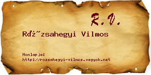 Rózsahegyi Vilmos névjegykártya